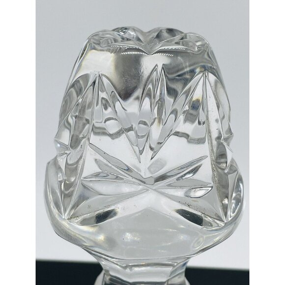 Vtg Clear Pressed Crystal Bottle Decanter Stopper ONLY 4.5” Long Heavy - Picture 6 of 6
